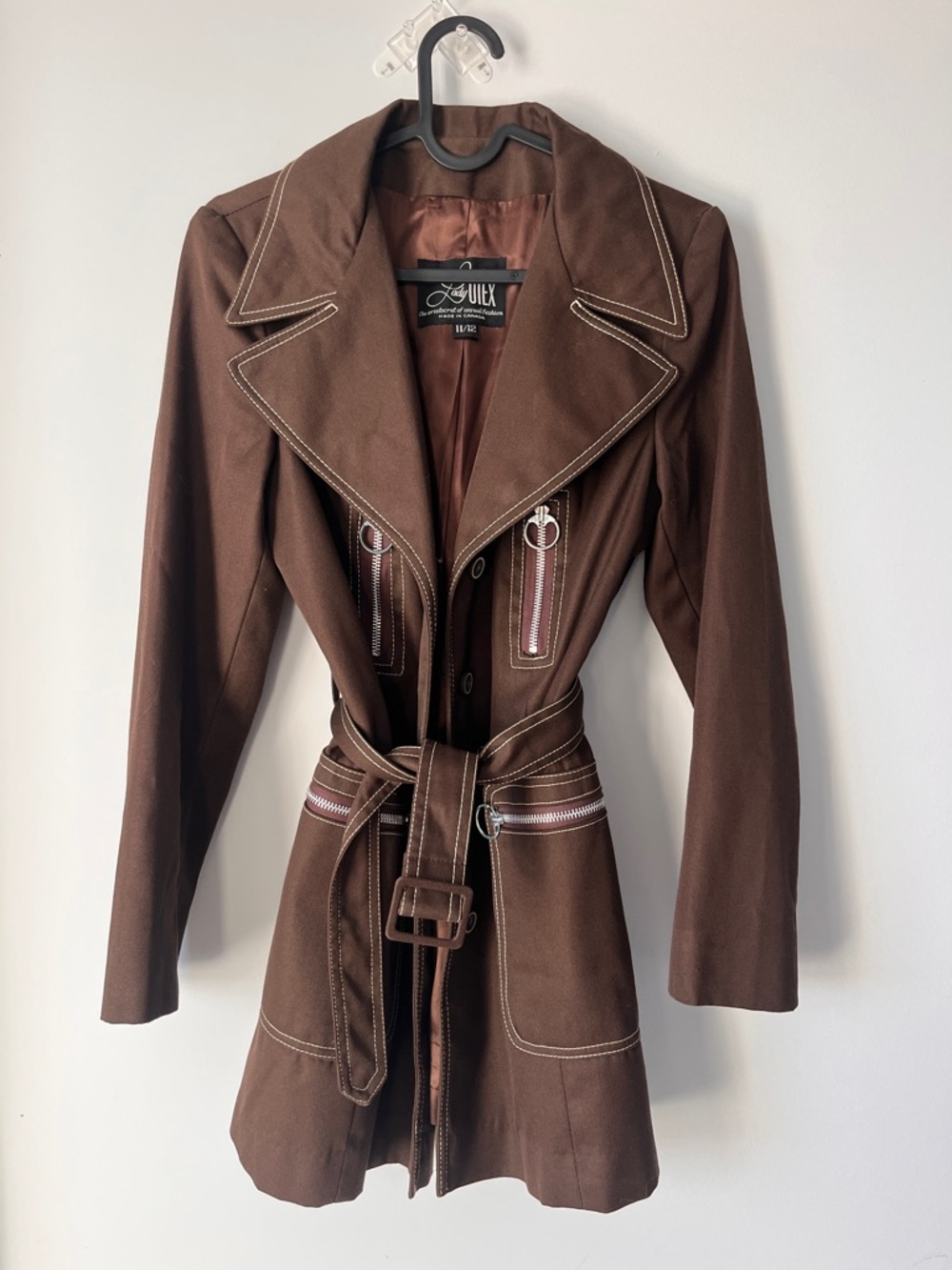 Utex Brown Trench Coat with Belt